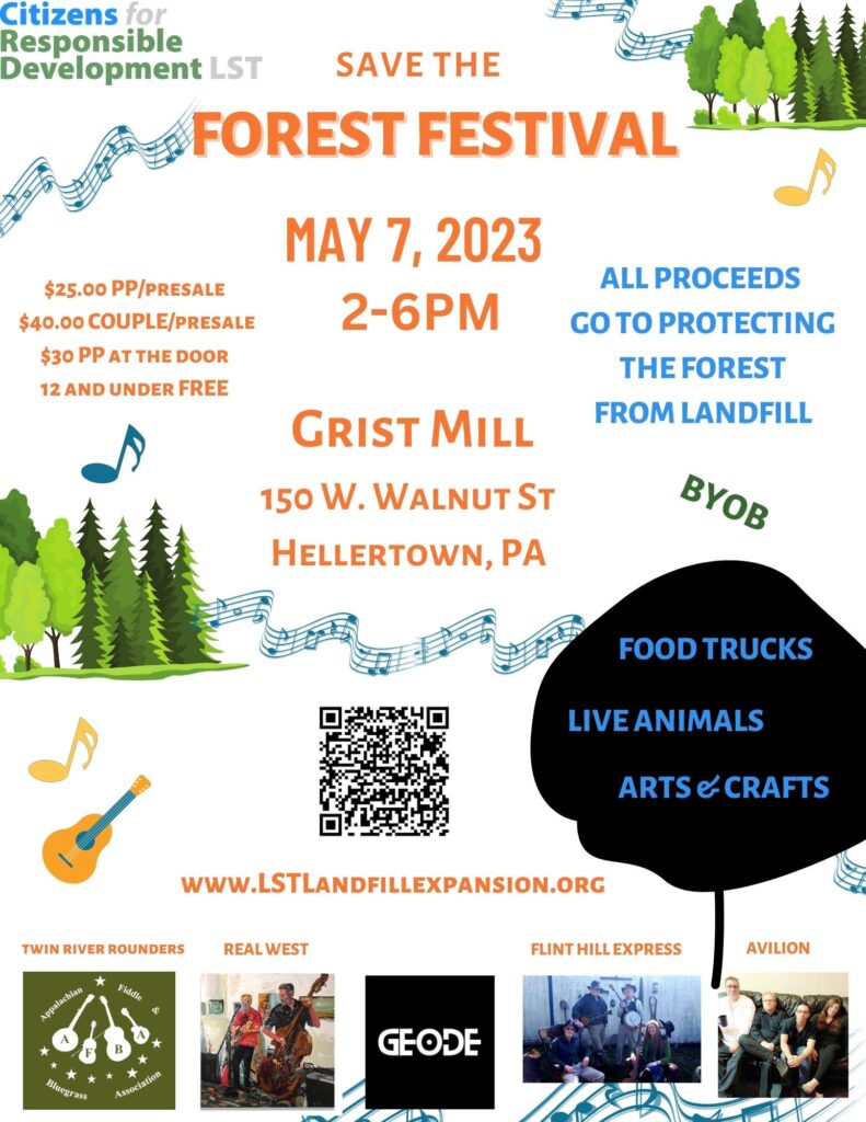 SAVE THE FOREST FESTIVAL May 7, 2023 at The Grist Mill